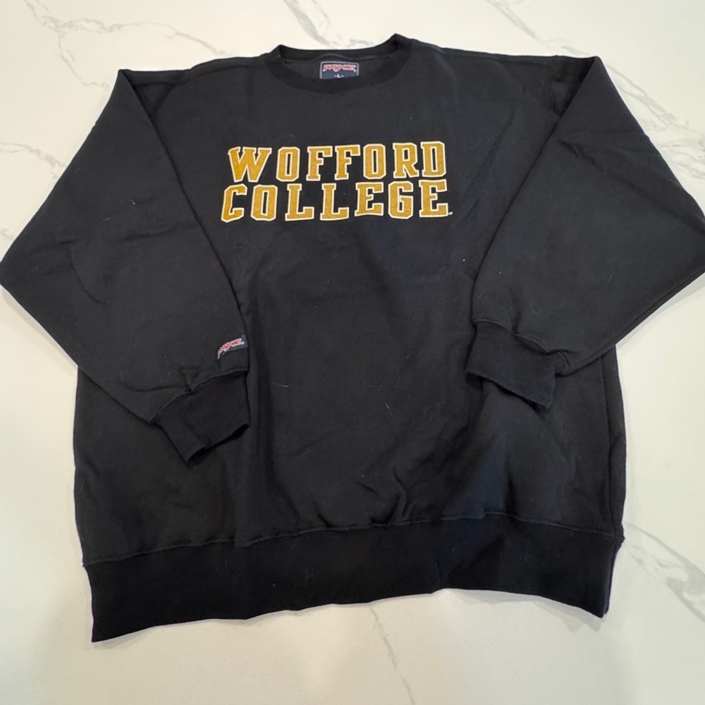 Jansport Sweatshirt Wofford College Embroidered Large Black Mens